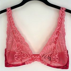 Natori Feathers Convertible Wireless Lace Bralette Pink Size 34 C/D
